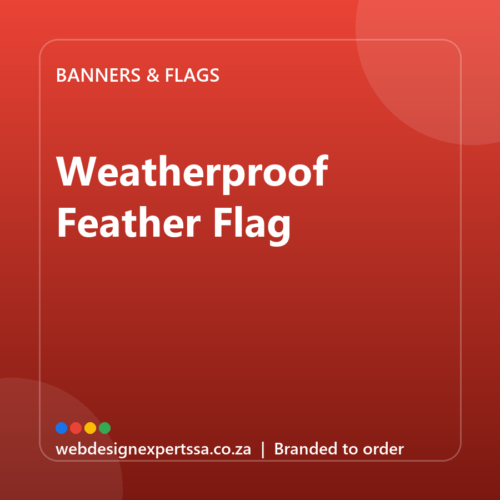 Branded Weatherproof Feather Flag — custom branded banner with your logo | Web Design Experts SA