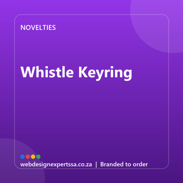 Branded Whistle Keyring — custom promotional gift with your logo | Web Design Experts SA Branded Whistle Keyring — custom promotional gift with your logo | Web Design Experts SA