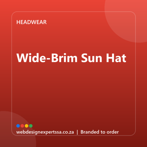 Branded Wide-Brim Sun Hat — custom branded cap with your logo | Web Design Experts SA